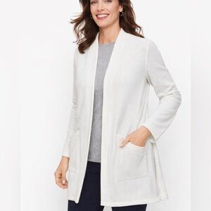$260 NWT EILEEN FISHER Knit ribbed cardigan white kimono Sweater Jacket XL